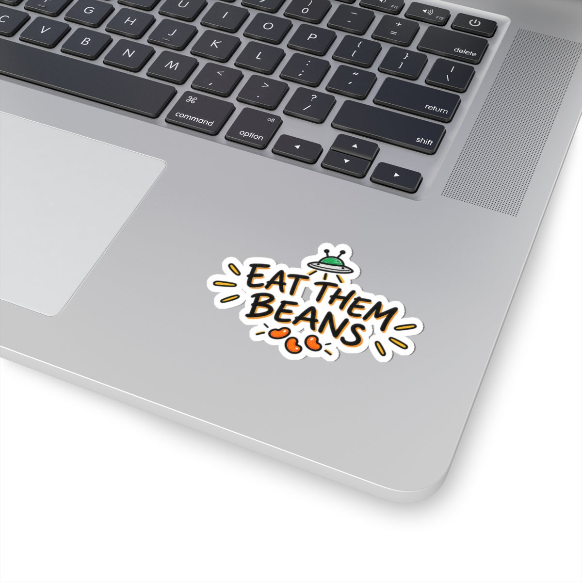 Eat Them Beans Sticker — Cute UFO & Beans Kiss-Cut Vinyl Sticker