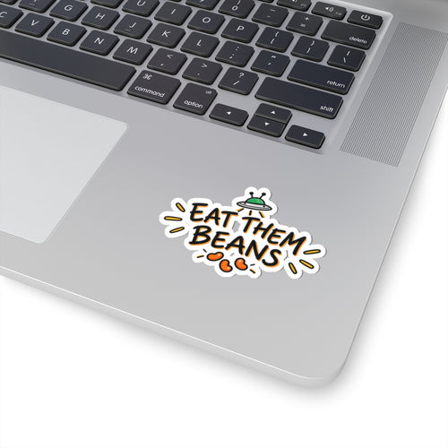 Eat Them Beans Sticker — Cute UFO & Beans Kiss-Cut Vinyl Sticker